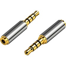 Aogo 3.5 mm To 2.5 mm Çevirici Adaptör 3.5mm Erkek 2.5mm Dişi 4 Boğumlu Stereo Kulaklık Jakı Dönüştürücü