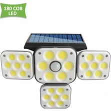 Trendpoint 180COB Ledli Solar 4başlıklı Bahçe Aydınlatma Duvar Lambası Güneş Enerji Hareket Sensörlü