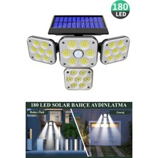 Trendpoint 180LEDLI Solar 4 Başlıklı Bahçe Aydınlatma Duvar Lambası Güneş Enerjili Hareket Sensörlü