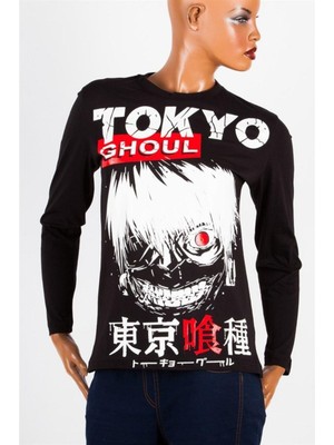 Dünyadan Hediyeler Tokyo Ghoul Unisex Pamuklu Regular Fit Siyah Tişört X-Small