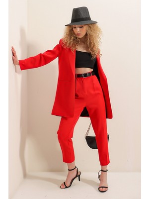 Hakke Kemerli Arka Lastik Pantolon