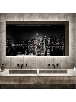 Global Led Mirror 65X90 cm Ledli Ayna Dresuar Hol Koridor Duvar Salon Banyo Wc Ofis Çocuk Yatak Odası Boy