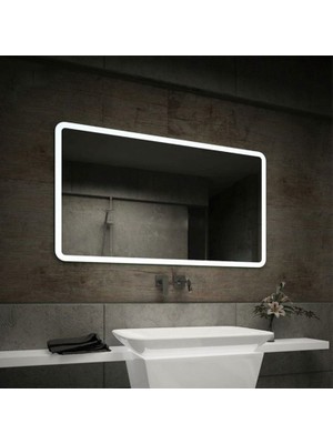 Global Led Mirror 110X70 cm Ledli Ayna Dresuar Hol Koridor Duvar Salon Banyo Wc Ofis Çocuk Yatak Odası Boy