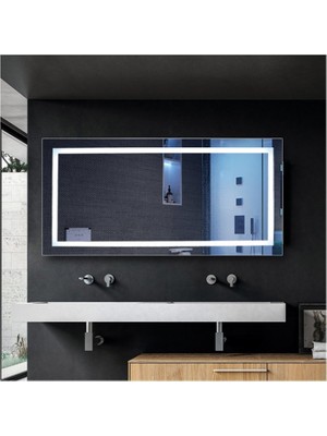 Global Led Mirror 120X80 cm Ledli Ayna Dresuar Hol Koridor Duvar Salon Banyo Wc Ofis Çocuk Yatak Odası Boy