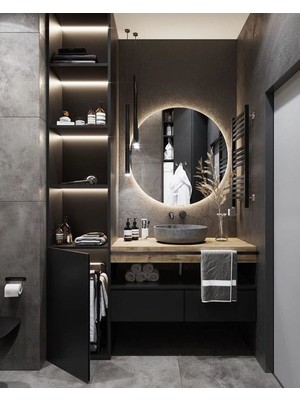 Global Led Mirror 50 cm Ledli Ayna Dresuar Hol Koridor Duvar Salon Banyo Wc Ofis Çocuk Yatak Odası Boy