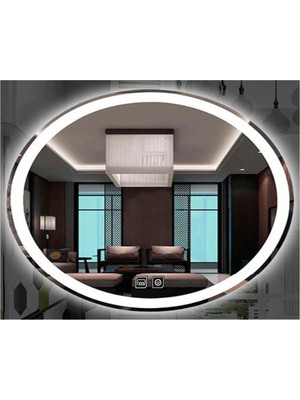 Global Led Mirror 40X60 cm Dokunmatik Tuşlu Buğu Yapmayan Ledli Elips Banyo Aynası