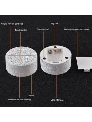 Puluz Gökyüzünde Kale 3D Renkli Dekoratif Gece Lambası Beyaz (Yurt Dışından)