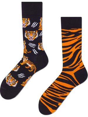 Carnaval Socks Sağlı Sollu Kaplan Desenli Renkli Çorap