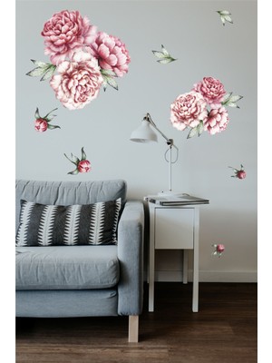 Duende Sticker Pembe Şakayıklar Dekoratif Duvar Stickerı