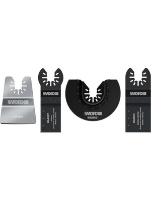 Worx WA5092 4 Parça Universal Metal, Ahşap Kesme ve Raspalama Aksesuar Seti
