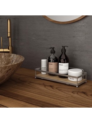 Teknotel Yapışkanlı Kancalı Banyo&mutfak Rafı Silver ST180H