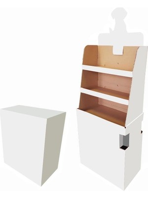 Prigo STD28 36X63,5X178 cm 3 Raflı Dikey Karton Teşhir Standı