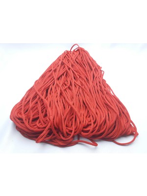 Be Beauty Kırmızı Renkte 3 mm Polyester Makrome  Ipi (300 Gr. (+/- 25 Gr)