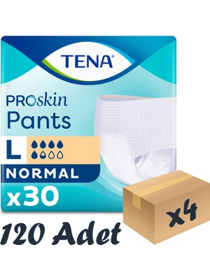 Tena Proskin Pants Normal Emici Külot, Büyük Boy (L), 5.5 Damla, 30'Lu 4 Paket 120 Adet