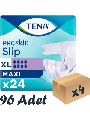 Tena Slip Maxi Bel Bantlı Hasta Bezi, En Büyük Boy (Xl), 8 Damla, 24'Lü 4 Paket 96 Adet