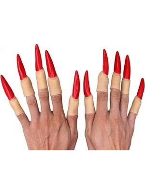 Bravo Halloween Cadılar Bayramı Cadı Tırnağı Kırmızı Halovin Partisi Kostümleri