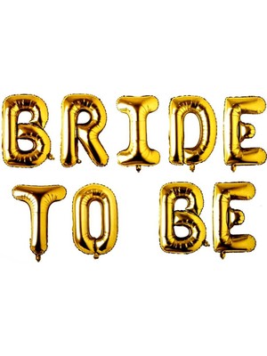 İKM Bride To Be Düz Yazılı Gold Renk Balon Seti