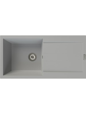 POLEX Cristalüx Granit Evye P-X1 Gri Tezgah Altı Ve Tezgah Üstü Mutfak Evyesi 98x49,5cm