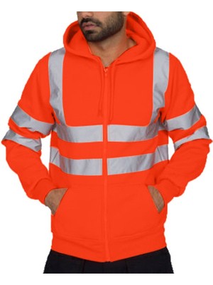 Generic Erkek Giyim Sonbahar Kış Rahat Yüksek Görünürlük Ceket Yansıtıcı Bant Güvenlik Güvenlik Işleri Erkekler Için Ceketler ve Ceketler | Ceketler (Yurt Dışından)