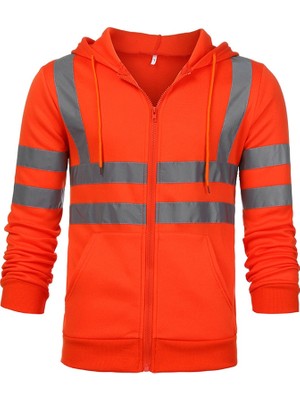 Generic Erkek Giyim Sonbahar Kış Rahat Yüksek Görünürlük Ceket Yansıtıcı Bant Güvenlik Güvenlik Işleri Erkekler Için Ceketler ve Ceketler | Ceketler (Yurt Dışından)