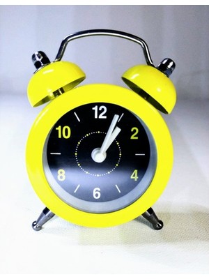 Herkesetoptantic Analog Metal Mini Çalar Saat (Sarı)