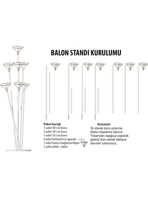 İpek Böceği Metalik Sarı Ayaklı Balon Standı- 1 Adet