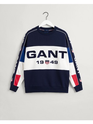 Gant Erkek Lacivert Relaxed Fit Kapüşonlu Logolu Sweatshirt 2026041.433