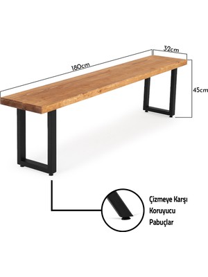 Flora Wood Exclusive Doğal Ladin Ahşap Kütük Ağaç Bench Bank 180X30