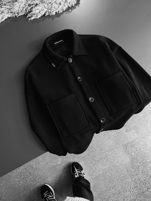 Abluka Online Oversize Basic Rahat Ceket Siyah