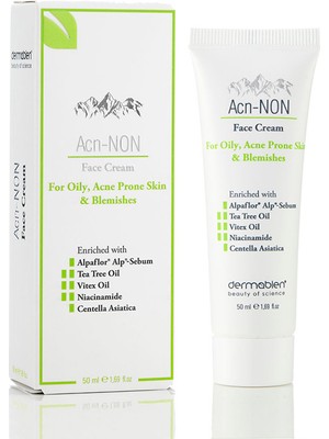 Dermabien Acn-NON® Yüz Kremi Ciltteki Yağ Dengesini Korur 50 ml Niacinamide ve Tea Tree Oil