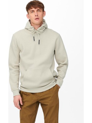 Only & Sons Ceres Hoodie Sweat Noos Erkek Bej Sweatshirt 22018685-06