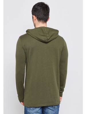 Only & Sons Wf Dean Ls Tee Hoodie Exp Erkek Yeşil Sweatshirt 22012796-21