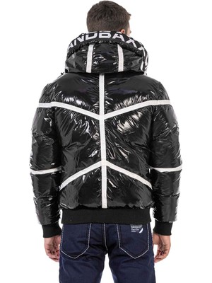 Cipo & Baxx CM192 Parlak Siyah Şişme Mont