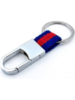 Solfera Kırmızı Mavi Kumaşlı Denizci Kanca Metal Anahtarlık KC949