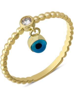 Harem Altın 14 Ayar Altın Sallantılı Göz Boncuğu Yüzük