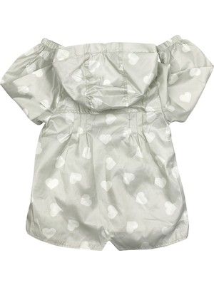 Verscon Pili Detay Mint Kapüşonlu Kız Bebek Yağmurluk