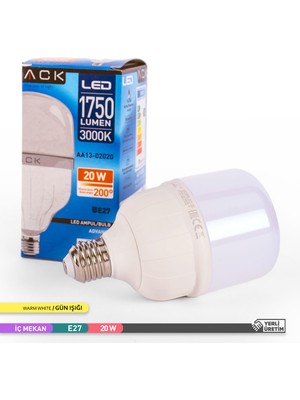 Ack T80 Led Ampul 3000K Gün Işiği 1750Lm 220-240V 20W E27