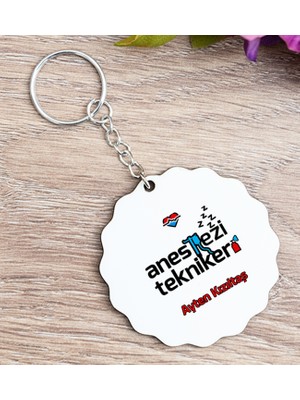 Hediye Dükkanı Kişiye Özel  Anestezi Teknikeri Ahşap Anahtarlık