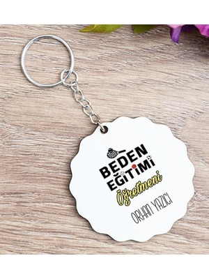 Hediye Dükkanı Kişiye Özel  Beden Eğitimi Öğretmeni Ahşap Anahtarlık