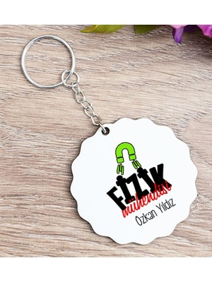 Hediye Dükkanı Kişiye Özel  Fizik Mühendisi Ahşap Anahtarlık