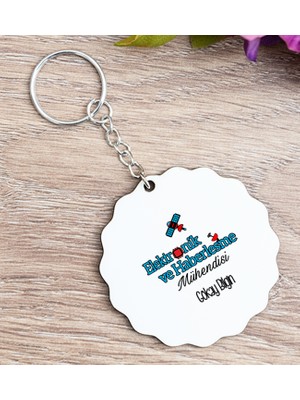 Hediye Dükkanı Kişiye Özel  Elektronik Haberleşme Mühendisi Ahşap Anahtarlık