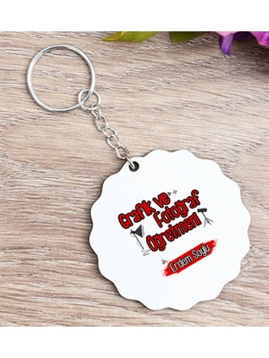 Hediye Dükkanı Kişiye Özel  Grafik ve Fotoğraf Öğretmeni Ahşap Anahtarlık