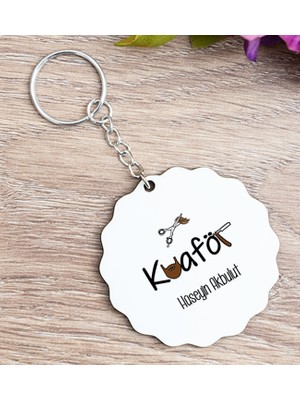 Hediye Dükkanı Kişiye Özel  Erkek Kuaförü Ahşap Anahtarlık