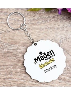 Hediye Dükkanı Kişiye Özel  Maden Teknolojisi Öğretmeni Ahşap Anahtarlık