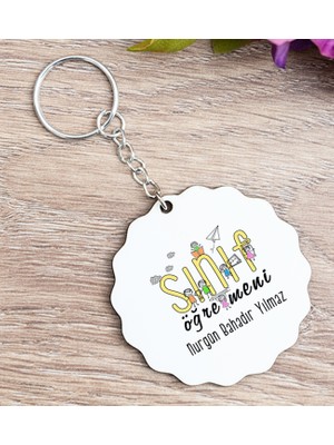 Hediye Dükkanı Kişiye Özel  Sınıf Öğretmeni Ahşap Anahtarlık