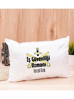 Hediye Dükkanı Kişiye Özel  Iş Güvenliği Uzmanı Dikdörtgen Yastık