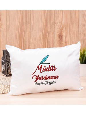 Hediye Dükkanı Kişiye Özel  Müdür Yardımcısı Dikdörtgen Yastık