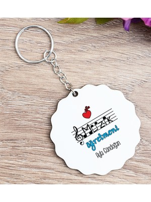 Hediye Dükkanı Kişiye Özel  Müzik Öğretmeni Ahşap Anahtarlık