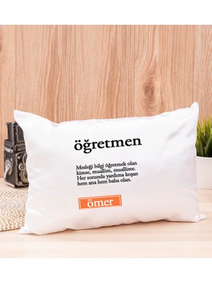 Hediye Dükkanı Kişiye Özel  Öğretmen Kelime Anlamı Dikdörtgen Yastık