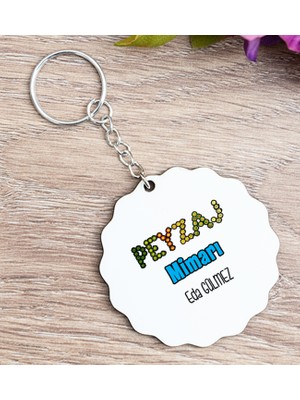 Hediye Dükkanı Kişiye Özel  Peyzaj Mimarı Ahşap Anahtarlık